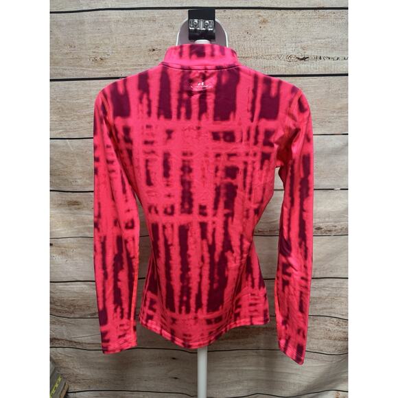 Under Armour Womens Shirt Size Small Cold Gear Mock Long Sleeve Pink Base Layer - Picture 5 of 12